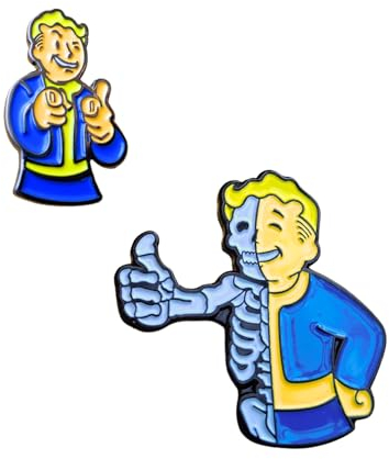 Vault Boy | Nuka Cola | Collections de pin's en métal émaillé | Lot de 2 | Accessoires de cosplay, Métal