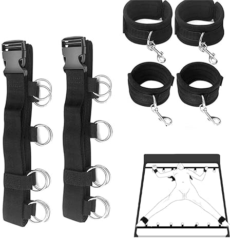Große Bettfesseln, BDSM Sexual Bondage Sets, Bettfesseln Handschellen, Bondage Sets, Bondage Seil für Paare Feminine Toys