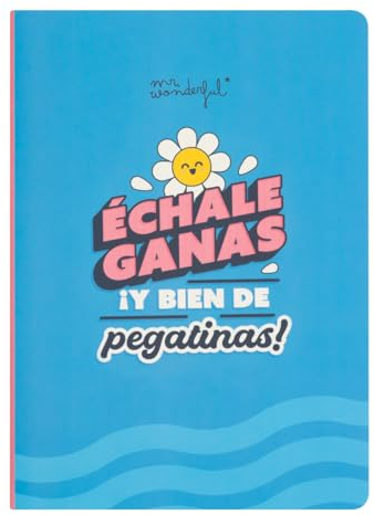 Mr. Wonderful - Libreta con notas adhesivas y pegatinas - Échale ganas ¡y bien de pegatinas! - 5 Blocs de notas adhesivas con 50 hojas cada uno - 5 hojas de Pegatinas