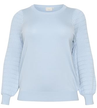 KAFFE CURVE Damen Strickpullover KClini Damen Strickpullover Rundhals Langarm Pulli Sweater Große Größen Lange Ärmel