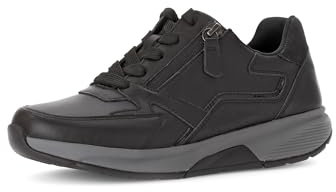 Gabor Damen Low-Top Sneaker, Frauen Halbschuhe,Freizeit,straßenschuhe,Strassenschuhe,Sportschuhe,Freizeitschuhe,schwarz,42.5 EU / 8.5 UK