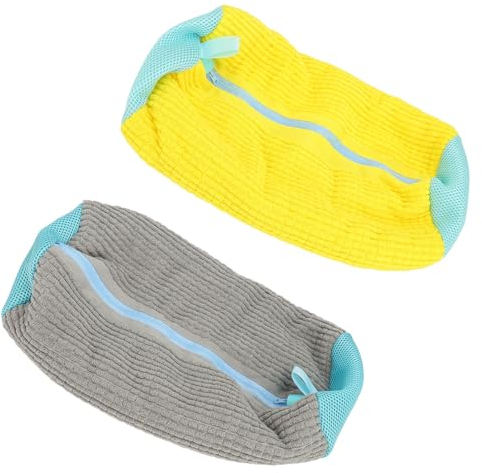 2 Bolsas para Lavadora de Zapatos, Bolsa de Zapatos Reutilizable de Cilindro Suave con Cremallera, Bolsa de Lavado de Zapatos Portátil para Lavadora, Zapatillas de Deporte, Zapatos