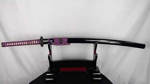 Samurai Schwerter Katana Schwert - scharf, echt & handgeschmiedet - gefaltetes Katana Schwert ohne Ständer - echtes Japanisches Samurai Sword aus Kohlenstoffstahl - Japan Deko Katanas
