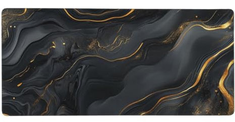 Gaming Mauspad Schwarz, Gelb Mauspad XXL 900x300x3 mm, Anti Rutsch Basis und Wasser Resistent Weiche Oberfläche Mouse Pad Verbesserung Präzision und Geschwindigkeit der Büroarbeit, Zimmer Deko G230