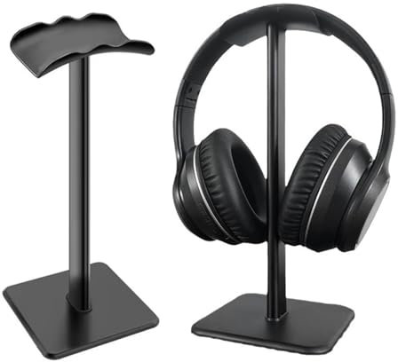TMRBBesty Soporte Auriculares,Stand para Headset de Juego,Soporte Cascos Gamer Mesa,Soporte para Auriculares y Cascos Universal en Mesa,Adecuado para la mayoría de los Auriculares de Juego,Negro
