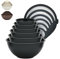 Bakken Master - Juego de 12 cuencos de plástico con tapas, incluye 6 cuencos de preparación y 6 tapas, sin BPA, recipientes reutilizables para preparación de comidas, aptos para microondas, congelador