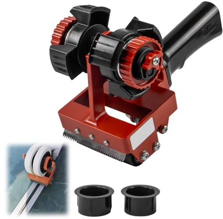 BAUSATZ Masking Tape Application Tape Dispenser Double Version Hand Push Tape Scribe, Professional Rolling Masking Tape Applicator for Spray Paint Masking, Floor Scribing (Red)