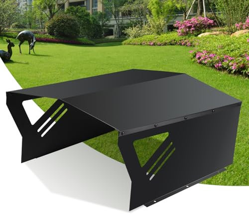 Ollewiellan Mähroboter Garage, Sonnen und regengeschützte Garage für Rasenmähroboter,Regenhaus für Mähroboter aus verzinktem Material,Robotermäher Garage,78x60x34cm,Schwarz