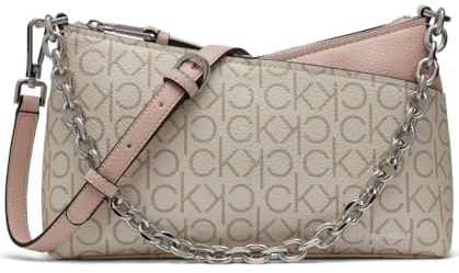 Calvin Klein Zoe Top Zip Chain Crossbody, Blossom Combo-Logo, Einheitsgröße