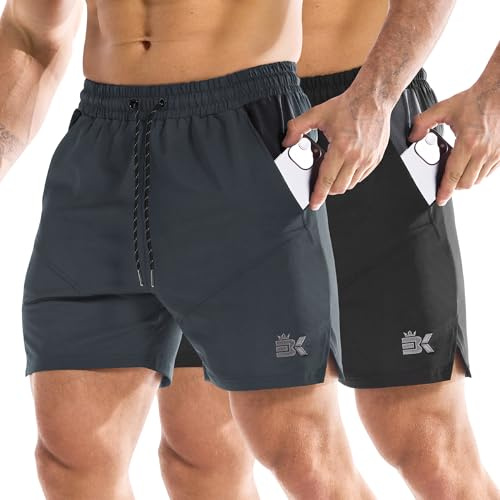ZENWILL DryFlow Pantalon Deporte Hombre Corto Pantalones Cortos Gym | Pack de 2 Pantalones Cortos Ligeros Gimnasio Hombre, Pantalon Corto Running Hombre, Pantalón Corto Correr, Short Deportivo