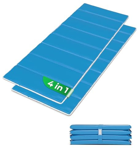 4in1 Strandmatte von StarK® -Wasserhängematte für Pool und Strand - Faltbare Camping Isomatte 190x60cm - Gepolsterte Auflage für Gartenliege -Bequeme Sonnenliegen Auflage (SkyBlue 2er Set)