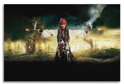 ASDASDHBW Filmposter Fluch der Karibik 4 auf fremden Gezeiten, dekoratives Gemälde, Leinwand, Wandposter und Kunstdruck, moderne Familienschlafzimmer-Dekoration, Poster, 60 x 90 cm