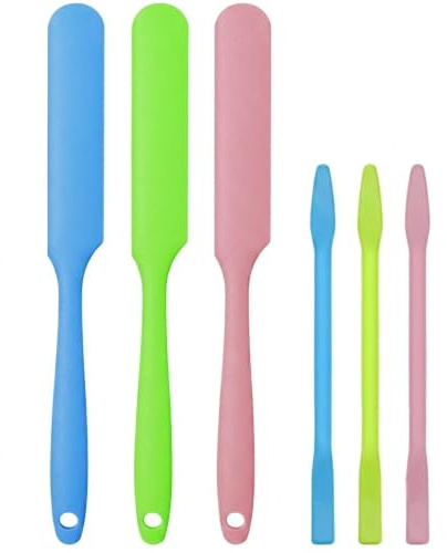 6PCS Non-Stick Wax Spatulas Set, Silicone Spatula Hair Removal Sticks Applicator Reusable Hard Wax Scraper,Eyebrow Wax Sticks For Home Salon Body Use (6PCS)