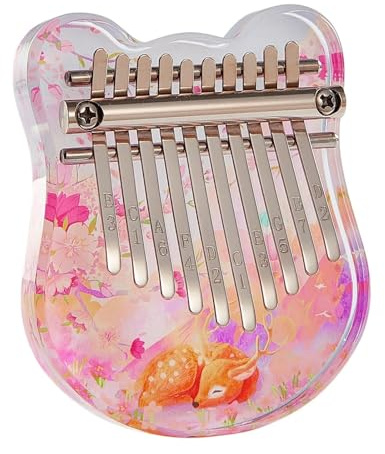 10 Tasten Finger Klavier Kalimba Daumen Musikinstrument für Anfänger(Silver)