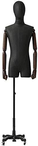 Männlicher Schaufensterpuppen-Torsokörper mit Einstellbarer Höhe und beweglichen Universalrädern, realistische Schneiderpuppe für Hosen, Hemden, Jacken, 2 Farben