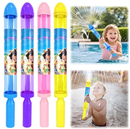 4PCS Firework Water Gun,Romantic Firework Style Water Spray Toy,Water Firework Sprinkler,Firework Water Squirter,Outdoor Squirter for Kids,Adults,High Pressure Pull-Out Sprinkler Spray Toys