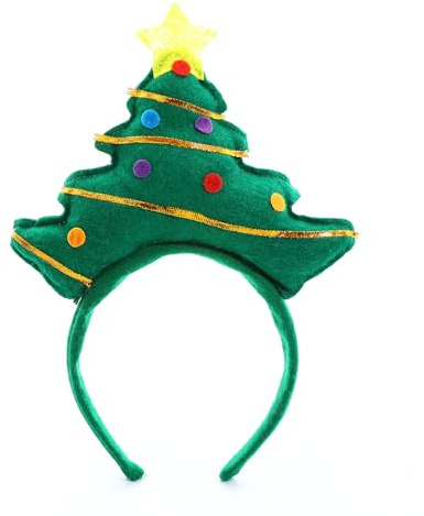 [NUEAYMS] Arbre de Noël réglable en tissu Accessoires pour cheveux Bandeau de fête et Photo Arbre de Noël Décoration de cheveux pour adultes et enfants