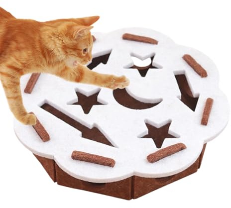Enrichment Box for Cat Claw File | Scratching Toy with Two Bells | Cat Claw File Scratcher | for Furniture Care Indoor Sofa