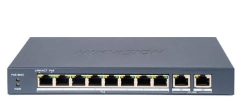 Switch Hikvision DS-3E0310P-E/M(B) 8X PoE 10/100 Mbps 2X Gigabit RJ45