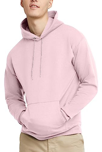 Hanes EcoSmart Hoodie, Midweight Fleece, Pullover Hooded Sweatshirt for Men Sweat à Capuche, Rose pâle, M Homme