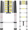 Telescopic Ladder, 3.8M Stainless Steel Loft Ladder with Non-Slip Feet and Triangle Support, Portable Ladders Extendable Thickened High-Strength, Ladders for Roof Attic Caravans