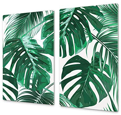 Tagliere in vetro temperato – Tagliere e proteggi-piano di lavoro in vetro resistente – pezzo UNICO (60x52 cm) o DUE pezzi (30x52 cm ognuno); D15 Serie Disegni: Disegno 33