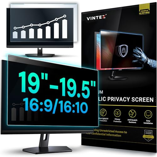 Universal 19, 19.5 - 16:9/16:10 Aspect Ratio - Computer Privacy Screen Filter for Widescreen Computer Monitors - 17.3 x 11.4 = 440 x 290 mm - Monitor Frame Hanging Type