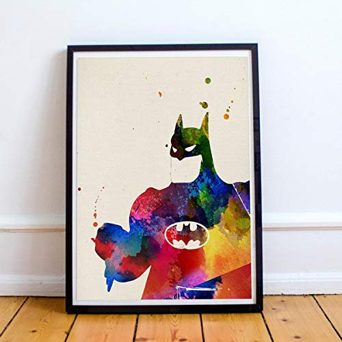 Nacnic Poster de Batman 2. Láminas de Cine, películas, y actores. Posters de películas Antiguas con Estilo Acuarela. Tamaño A4