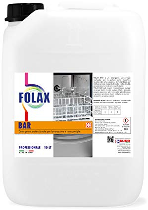 FOLAX BAR LT 10 Detergente Lavabicchieri Bar, Detersivo Professionale Lavastoviglie, Lavabicchieri e Lavatazzine, Concentrato, HORECA, Haccp