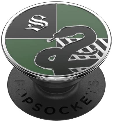 PopSockets PopGrip - Ausziehbarer Sockel und Griff mit einem Austauschbarem Top für Smartphones und Tablets - Enamel Slytherin
