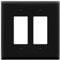 ENERLITES - Cubierta de interruptor decorativa doble, placa de pared de dos salidas, 2 bandas, 14 cm x 14 cm, policarbonato termoplástico irrompible, certificación UL, 8832-BK, negro