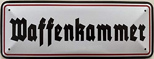 Blechschild 27 x 10 cm Waffenkammer ! - Deko7