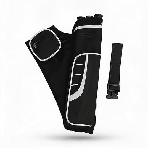 Carcaj de Cadera de Flecha de Tiro con Arco, Bolsa de Bolsa de Arco de Cintura con Soporte de Flechas, Carcaj Ajustable para Objetivo de Caza de Arco Que Practica Adultos Jóvenes(Negro)