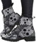 Minetom Damen Gothic Chelsea Boots Frauen Punk Stiefeletten Biker Boots Winter Knöchel Stiefel Mit Blockabsatz Gotisch Drucken Kurze Stiefel A Dunkelgrau 37 EU