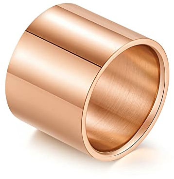 Dsnyu Partnerringe, Rosegold Siegelring, Glänzender Langer Lauf Edelstahl Ring Herren Klassik Schmuck GR.72 (22.9)