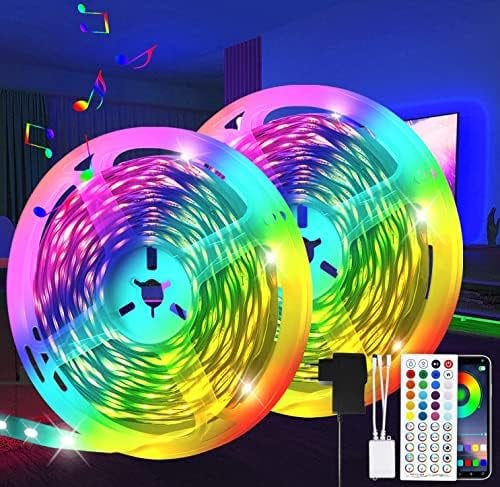Homefire Led Streifen 30M RGB LED Strip Bluetooth LED Lichterkette Selbstklebend mit APP und Fernbedienung Smart Lichtband Timer Lichtband Fernseher Musik Sync LED Band für Zuhause Party