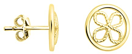 SOFIA MILANI - Damen Ohrringe 925 Silber - vergoldet/golden - Kreis Kleeblatt Ohrstecker - E1928