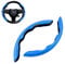 Auto Lenkradabdeckung, Universal Segmented Lenkradschutz Kohlefaser Lenkrad Abdeckung, 2 Stück Anti-Rutsch Lenkrad Booster Cover(blau)