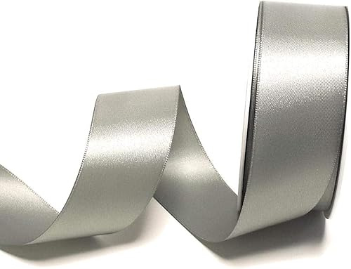 s.dekoda Satinband 25m x 40mm Grau - Silbergrau Schleifenband Dekoband Satin