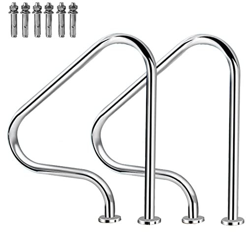 Corrimano per Piscina, Ringhiera per Piscine in Acciaio Inossidabile , Corrimano di Transizione per Piscina Montato da Piattaforma a Piattaforma , per Piscine Rotonde Interrate da Giardino T