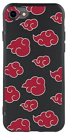 LA CASA DE LAS CARCASAS Official Naruto, Akatsuki iPhone 7, SE Silicone Case - Black Flexible Liquid Silicone Case with Official License