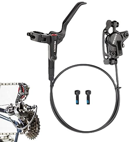 Hydraulische Mountainbike-Bremshebel und -kabel – 1 Stück vorne 800 mm hinten 1400 mm hydraulische Bremse für Mountainbikes, Rennräder, passend für 22,2 mm Lenker von Lear-au