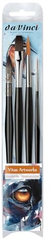 da Vinci, Signature, VITAS Artworks Aquarellpinselset, 4-teilig | 4 Synthetikpinsel: 498 Gr. 2, 5898 Gr. 12, 188 Gr. 7 und 1280 Gr. 1 – ausgewählt mit VITAS ARTWORKS.
