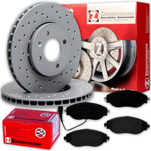 ZIMMERMANN Sport Bremsscheiben + Beläge vorne für Golf 7 R S3 Octavia RS