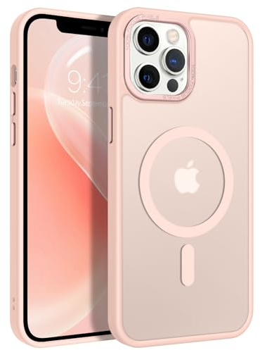 GaoBao für iPhone 12 Pro Max Hülle, Handyhülle iPhone 12 Pro Max [Kompatibel mit MagSafe] Durchscheinende Matte Magnetische Stoßfeste Anti-Fingerabdruck Hülle für iPhone 12 Pro Max Case, Rosa