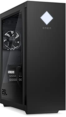 HP OMEN 25L Gaming Desktop, Intel Core i7-14700F, 16 GB DDR5 RAM, 1 TB SSD, NVIDIA GeForce RTX 4070 (12 GB), Windows 11 Home, Schwarz mit Seitenfenster