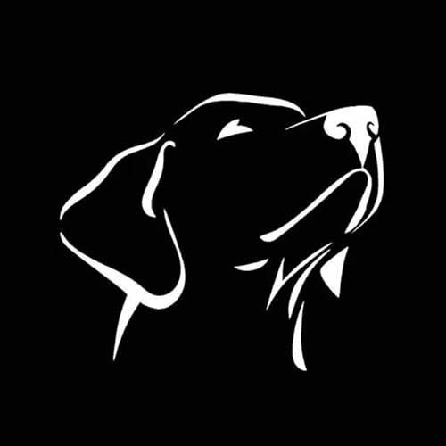 14CMx12CM Labrador Retriever Wasserdicht Vinyl Auto Aufkleber Zerkratzt Shelter Schwarz/Silber Auto Stoßstange WC Kühlschrank, Wand, Tür, Motorrad Elektro-Fahrrad-Aufkleber Dekorative Aufkleber