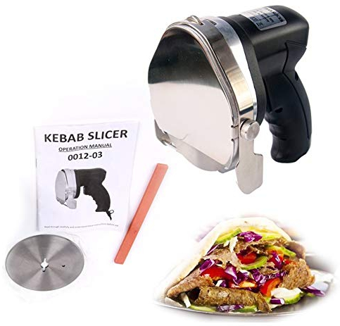 MLUENF Macchina, affettatrice elettrica per Kebab da 80 W Coltello Elettrico per Kebab Coltelli da Intaglio elettrici Portatili Macchina per mannaia per Kebab Coltello Kebab Turco Portatile Elettrico