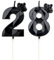 Geburtstagskerzen Zahlen 28 mit Krone，3D Kerzen Geburtstag für Kuchen geburtstagsdeko, Geburtstag Kerzen Zahlen, Geburtstagskerzen Kinder für Partys, Hochzeiten, Firmenfeiern, Jubiläen (Schwarz, #28)