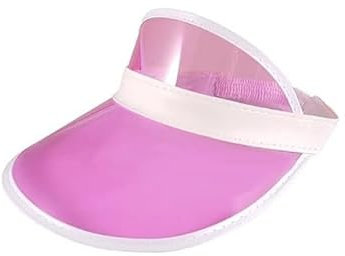 GA COMMUNICATIONS Adults 80s Retro Style Neon Sun Visor Hat Unisex Mens Womens Plastic Golf Visors Headband Cap for Poker Party Tennis UV Protection HatsPink